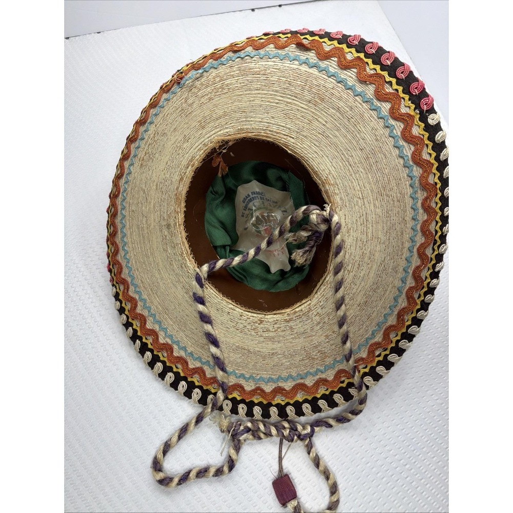Vintage 1960s Casa Chavez Mexican Sombrero de Palma Rodolfo Chavez Sahuayo Decor - Picture 8 of 16
